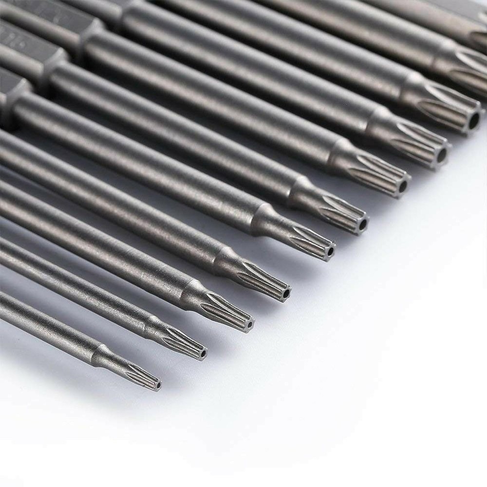 Magnetic Tamper Proof Security Drill Bit Set Torx Screwdriver Flat Head 1/4" Hex