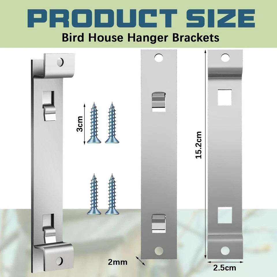 2 Sets Bird House Hanger Bracket Stable Rust Proof Galvanized Steel Mounting ...