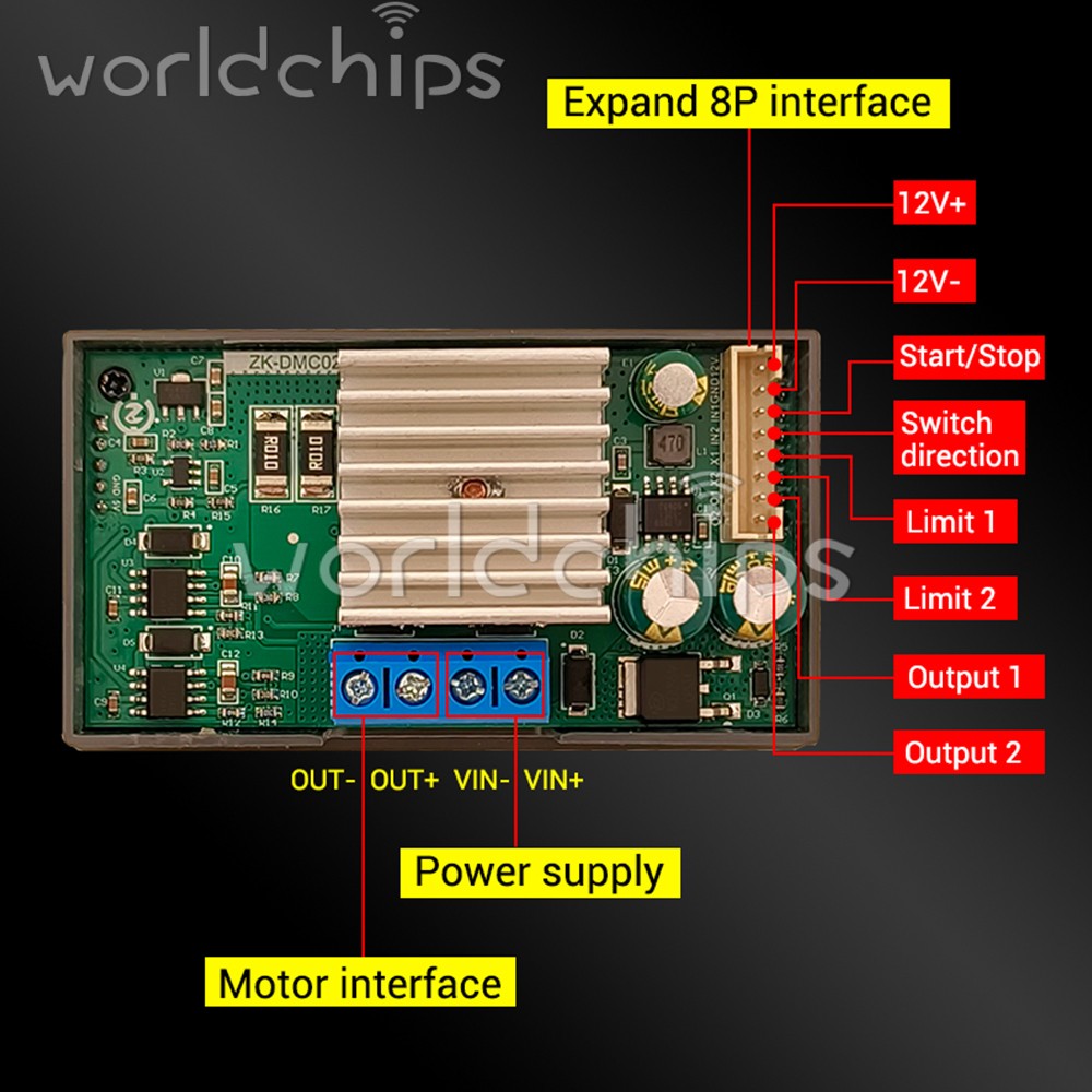 12-30V DMC02 DC Motor Controller Forward/Reverse Delay Cycle Speed Regulation