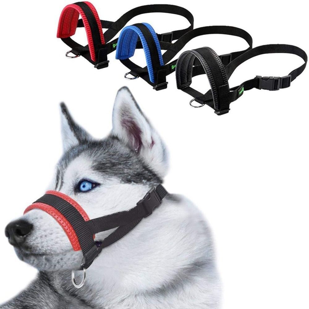 Adjustable Anti-biting Dog Muzzle Safe Collar Muzzle Pet Traction Halter Leash