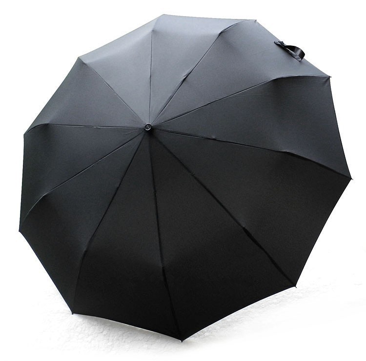 43" Mens Auto Open&Close Stromproof Compact Folding Umbrella Black