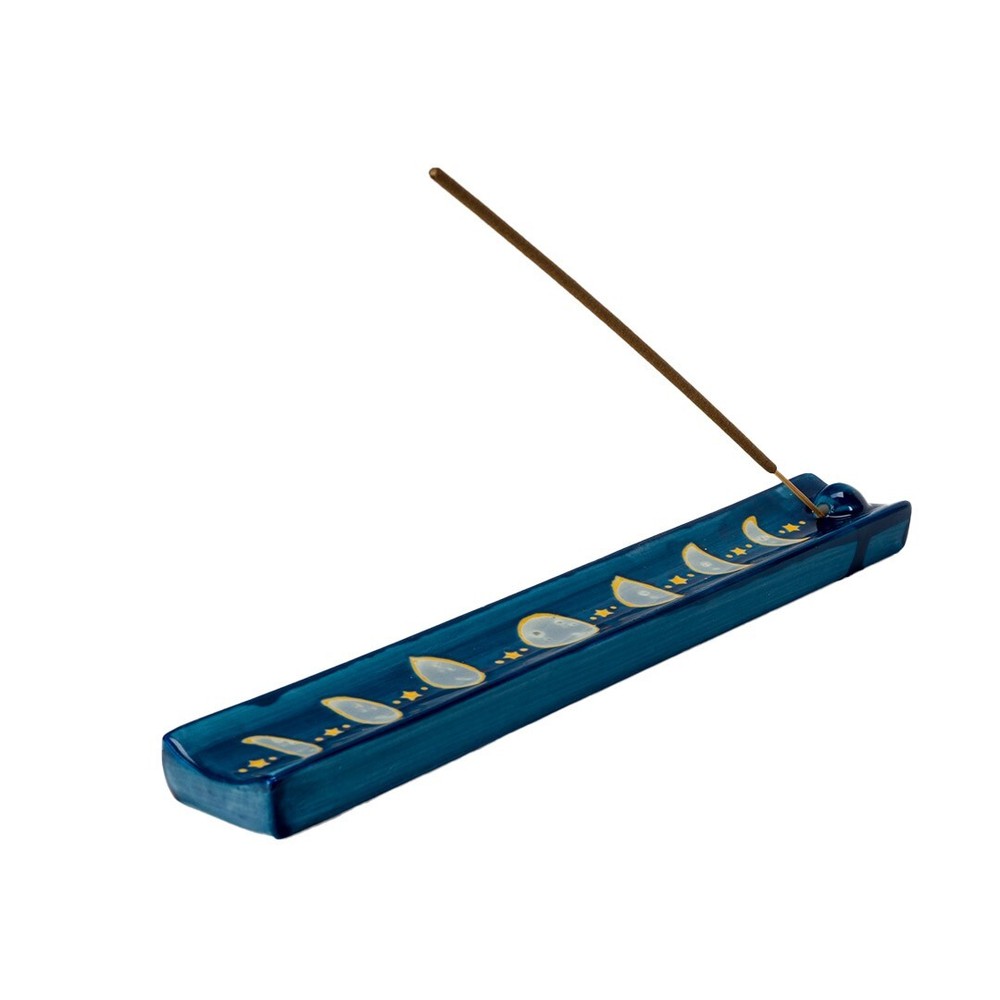 PT Pacific Giftware Blue Moon Phase Ceramic Incense Burner Holder