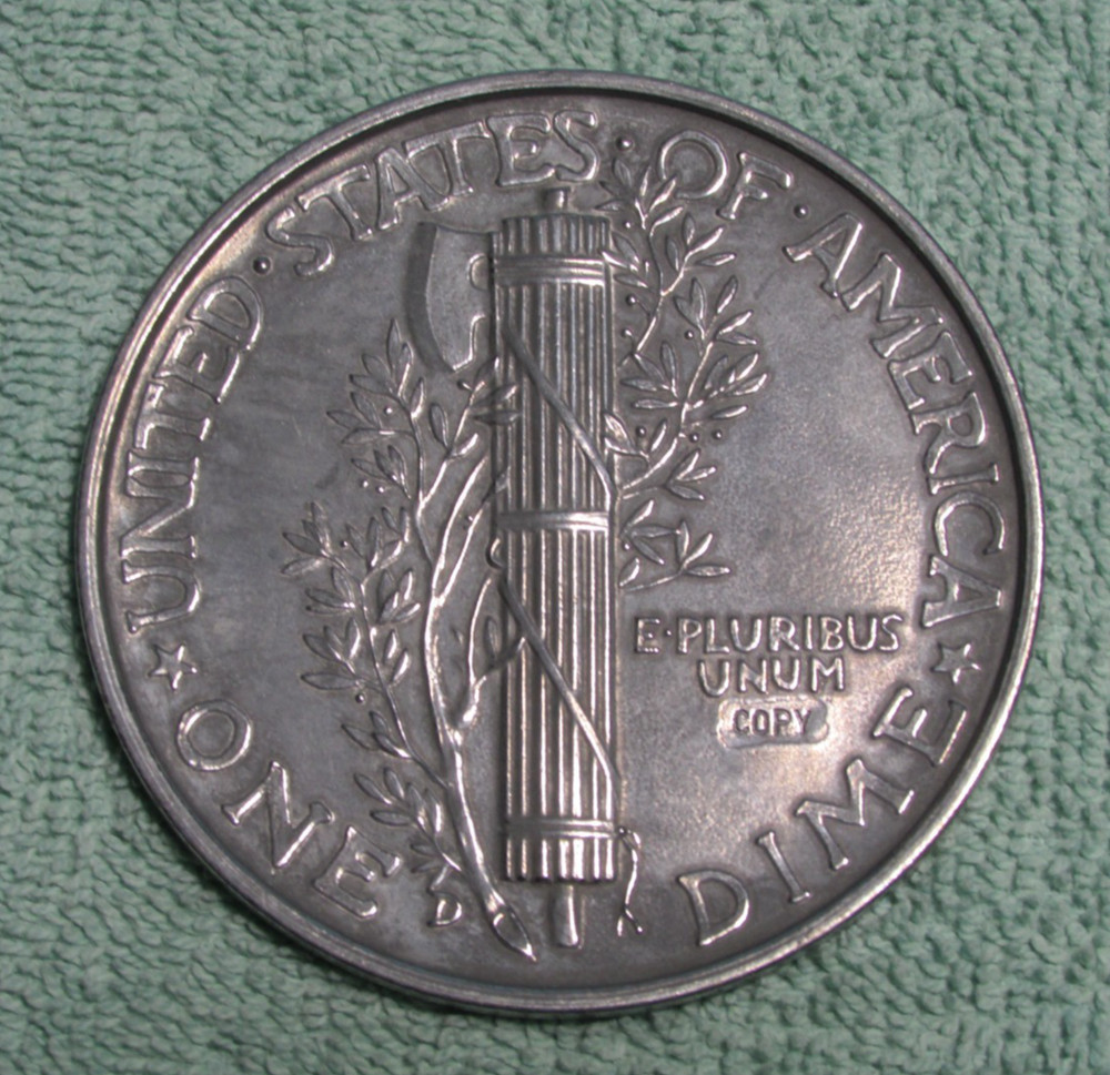 1916 Mercury Dime 3” Diameter Novelty Coin