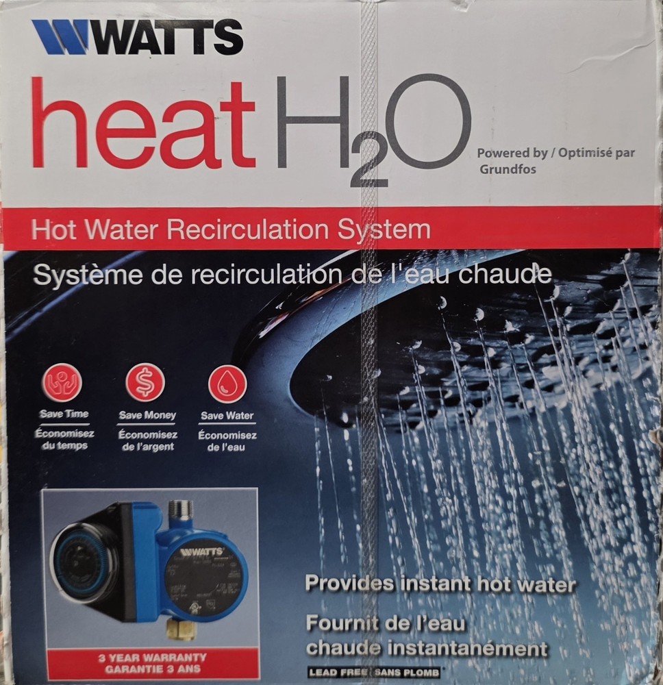 Watts Hot Water Recirculation System, heat H2O, 24 Hr Programmable Timer
