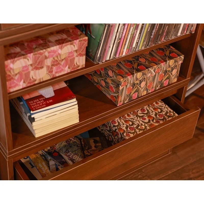 Elegant Floral Storage Boxes Set Stackable Nesting Organizers Home Office Decor