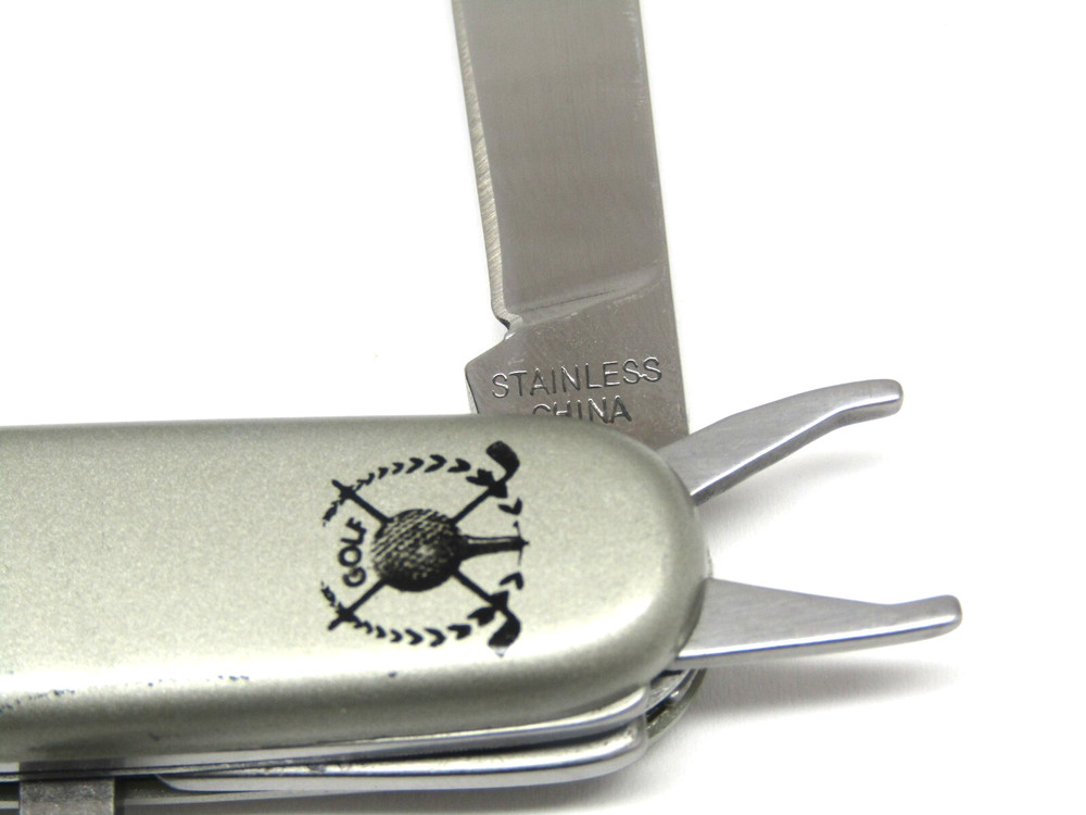 Golf Divot Tool Pocket Knife Keychain Silver Multi Tool Golfer Accessory