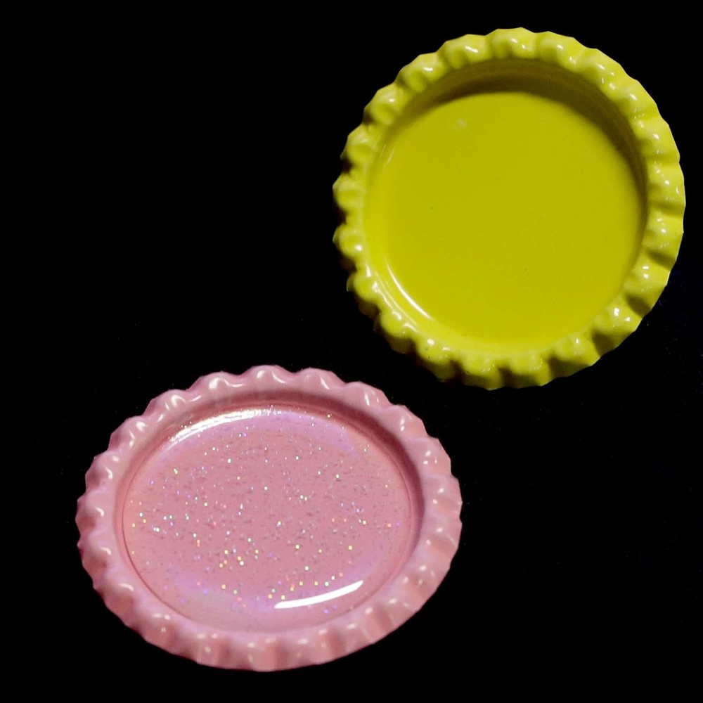 100 PCS Flat Bottle Cap Craft Stickers Double Sided Mixed