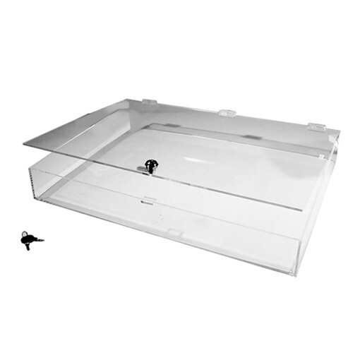 24x18x3 Flat Acrylic Display Case Lock With Keys Acrylic Locking Security Case