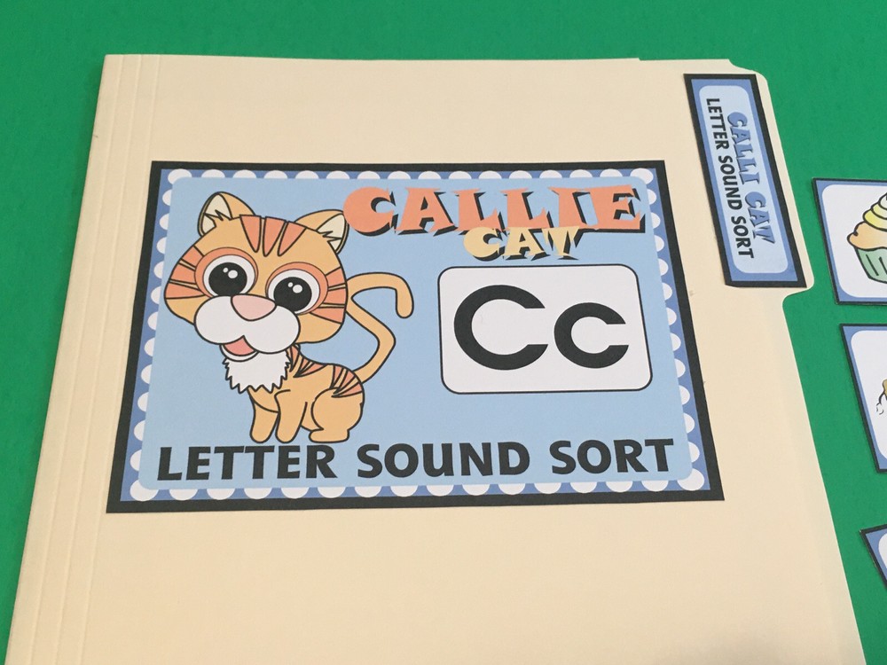 Callie Cat - Letter Cc - DIY File Folder game - Printed / Uncut