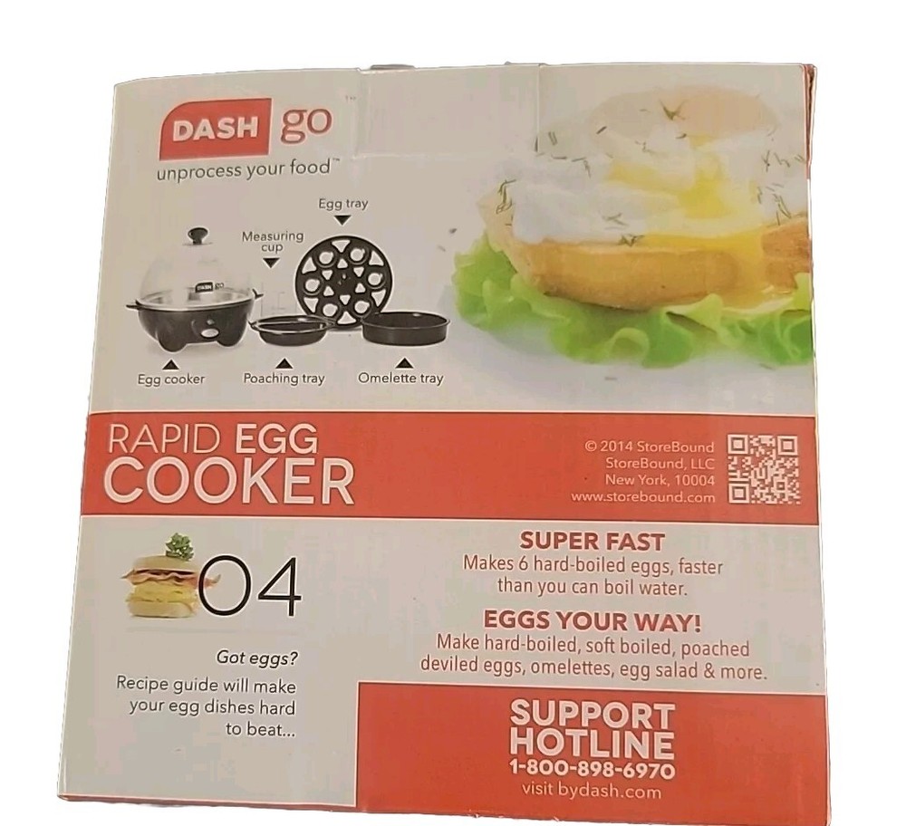 Dash Go Rapid Egg Cooker - Cooks 6 Eggs - Black - Used 1 Time