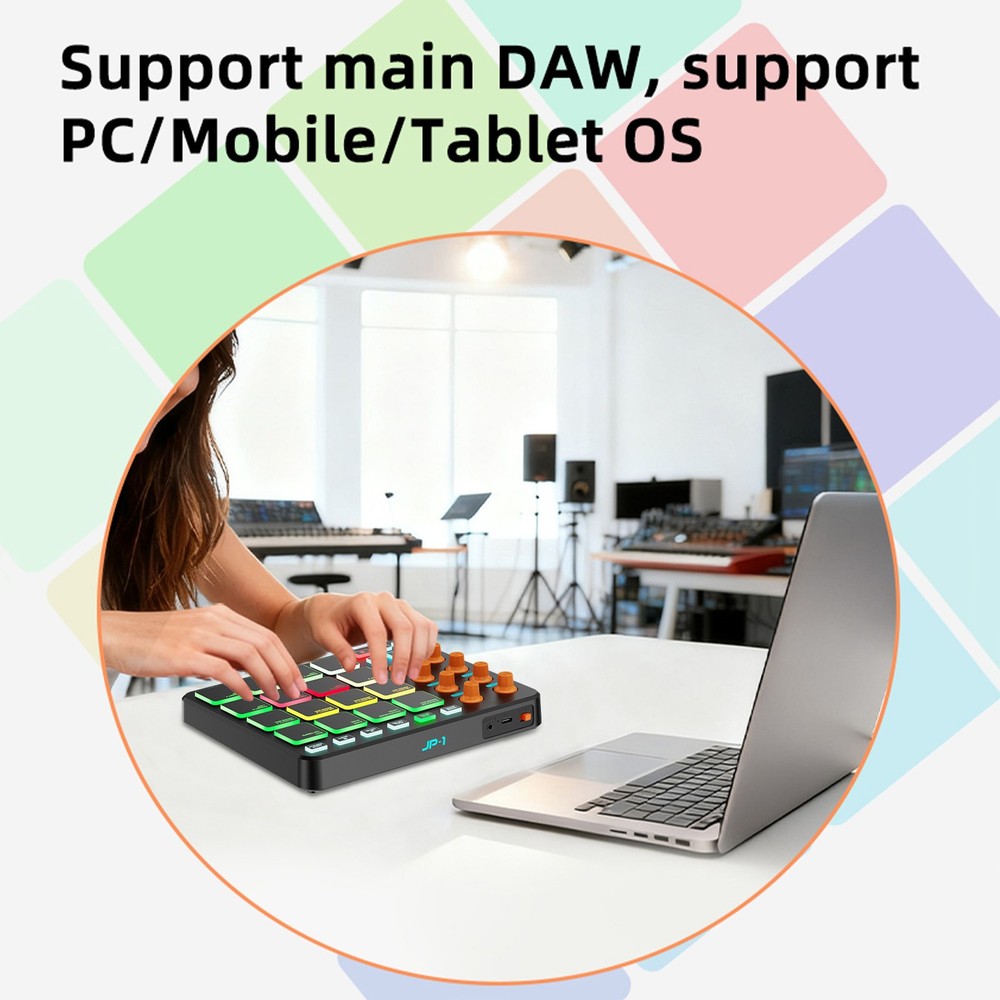 Wireless MIDI Controller Portable Keyboard Pad For Beginners