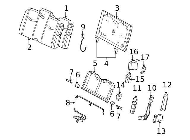 Genuine GM Seat Back Panel 88898474
