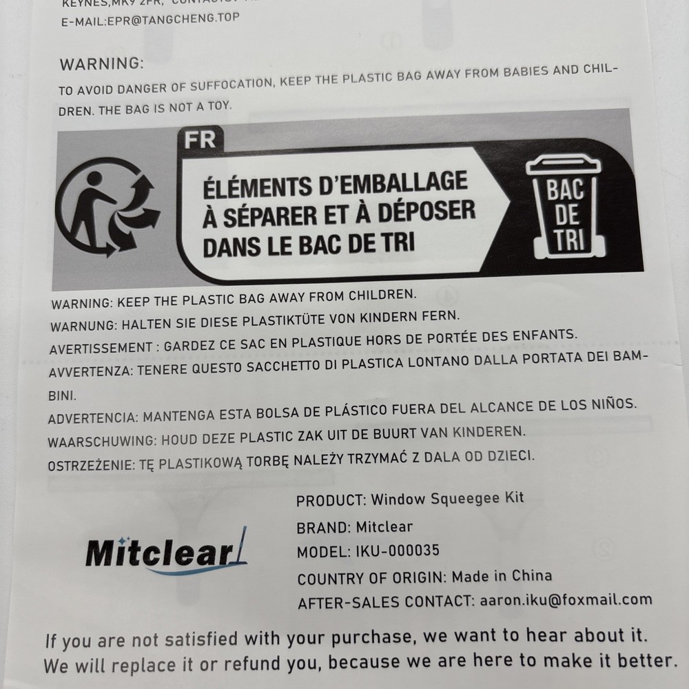 Professional Window Cleaning Kit 14IN, with Silicone Squeegee Blade, Microfib...