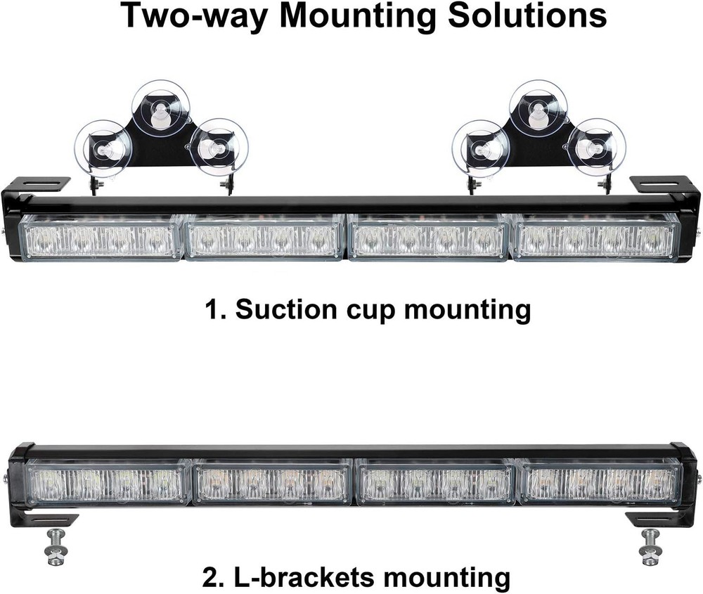 2x16.8” LED Emergency Strobe Light Bar with 32 Patterns for Maximum Visibility