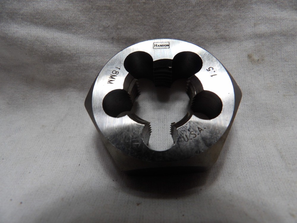 Hanson 18mm - 1.5 Hand Threading Die - USA