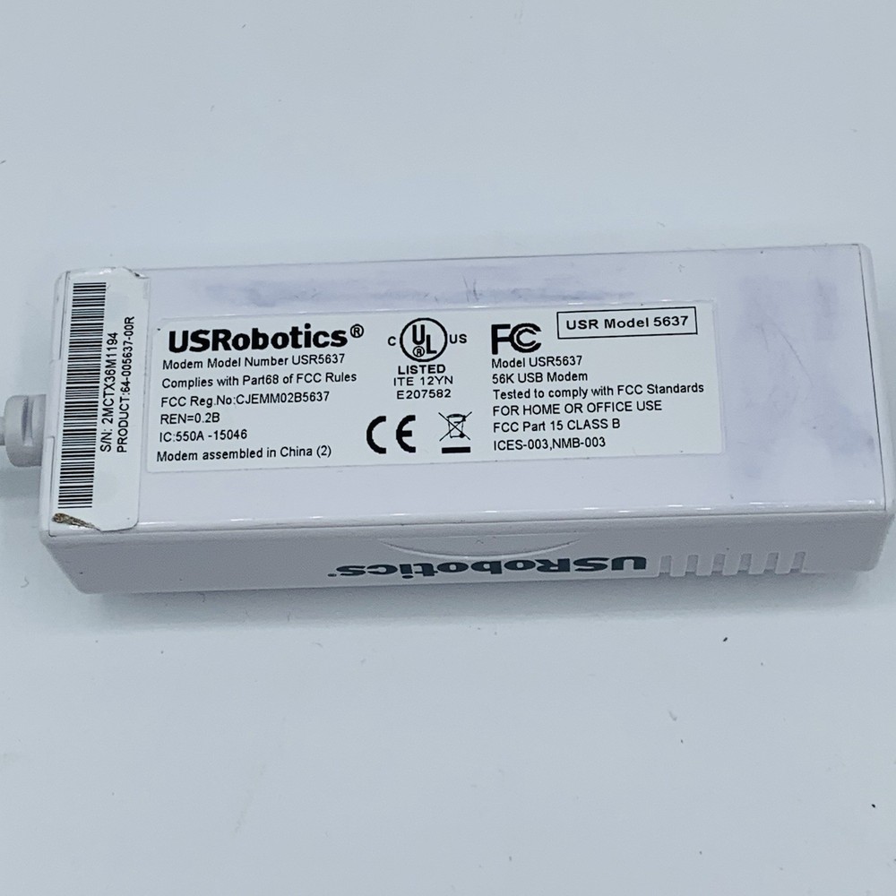 USRobotics USB 56K Modem / Model Number 5637 🔥