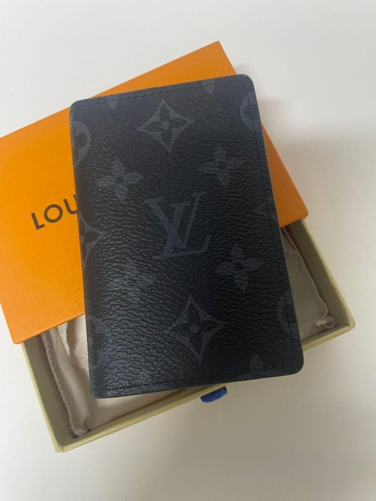 LV Louis Vuitton Pocket Organizer Monogram Eclipse Black