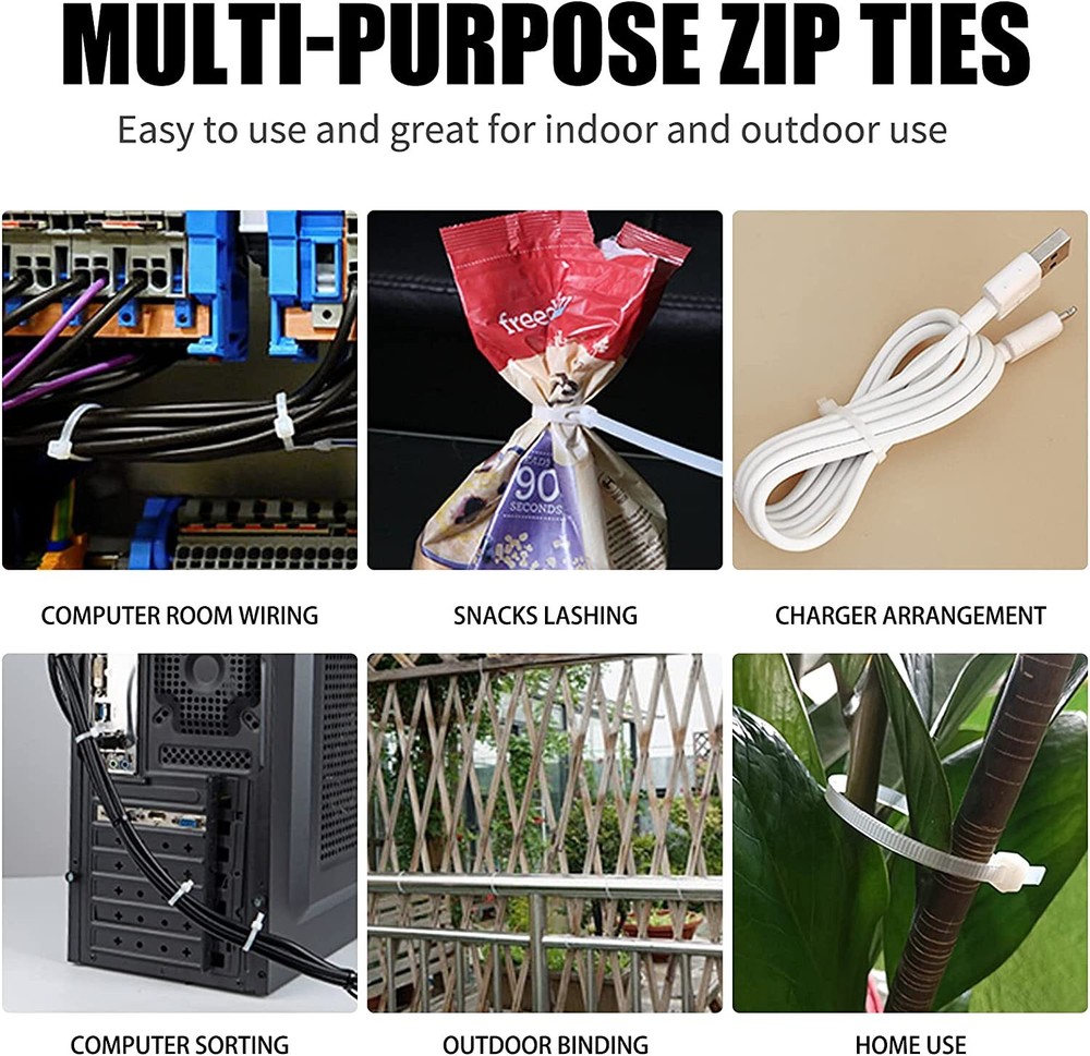 Self-locking Plastic Nylon Cable Zip Ties Mounts Wire Fasteners Cable Clips US