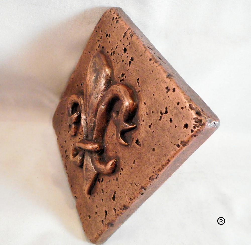 Copper Fleur d' Lis Diagonal 4'x4' Wall Tile