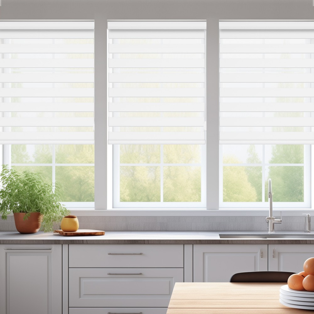 Changshade Custom CUT 85% Blackout Zebra Roller Shade Window Blinds