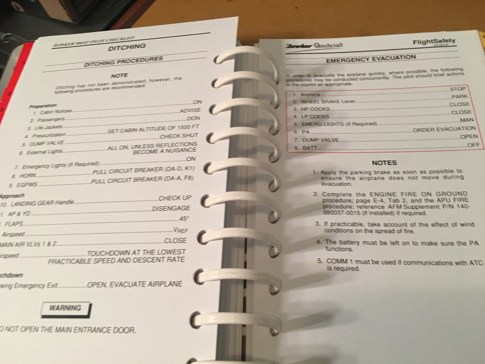 Hawker 900XP Pilot Checklist
