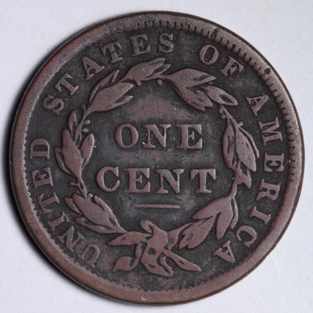 1838 Coronet Head Large Cent VF E128 QUKNM
