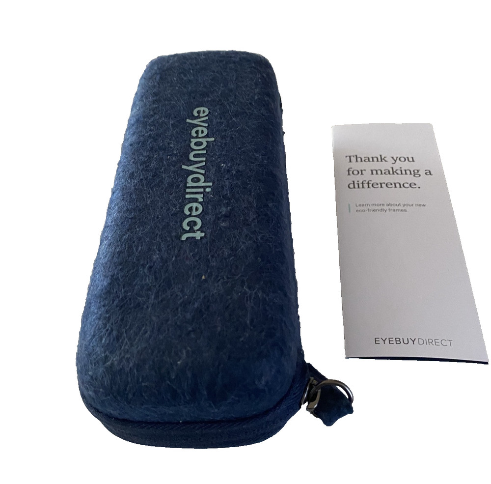 Eyebuydirect Eyeglasses Blue Felt Case Cover