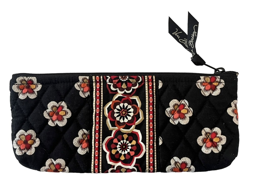 Vera Bradley Cosmetic Case Red Black EUC