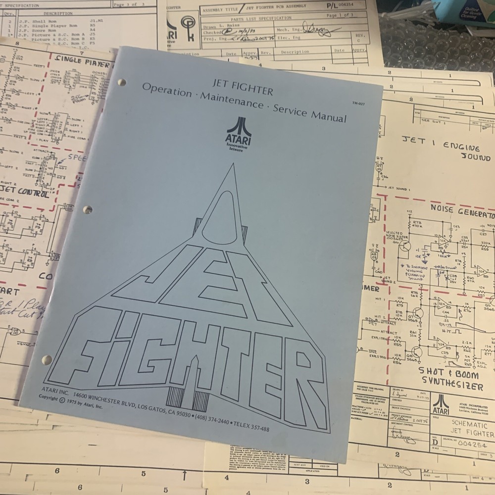 Original Jet Fighter Atari   arcade Video game manual