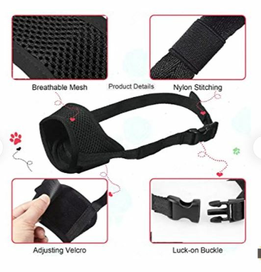 Breathable Muzzle, mesh Breathable and Adjustable Strap for Small