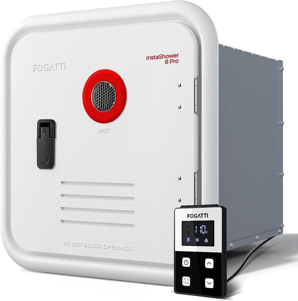 FOGATTI 8.5L RV Tankless Water Heater 60,000 BTU Camper Hot Water Heater w/ Door