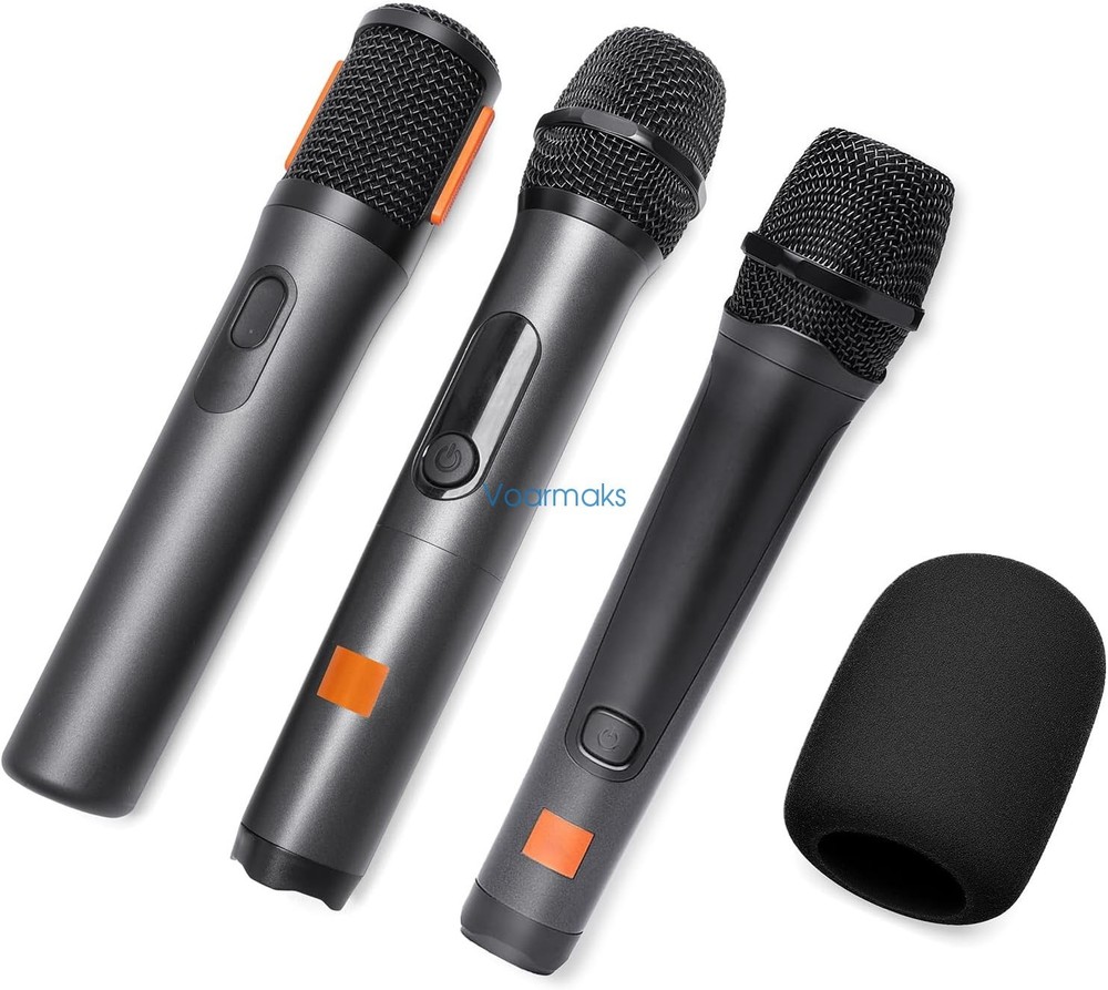 4-Pack Black Mic Cover for JBL Wireless Two Microphone System, PartyBox Mic