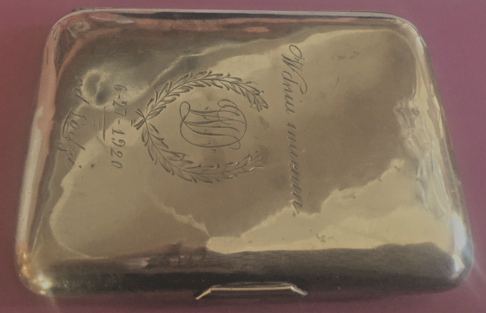 Polish Solid 84 Silver Cigarette Vesta Case. Name Day Gift, Dated June 27, 1920.