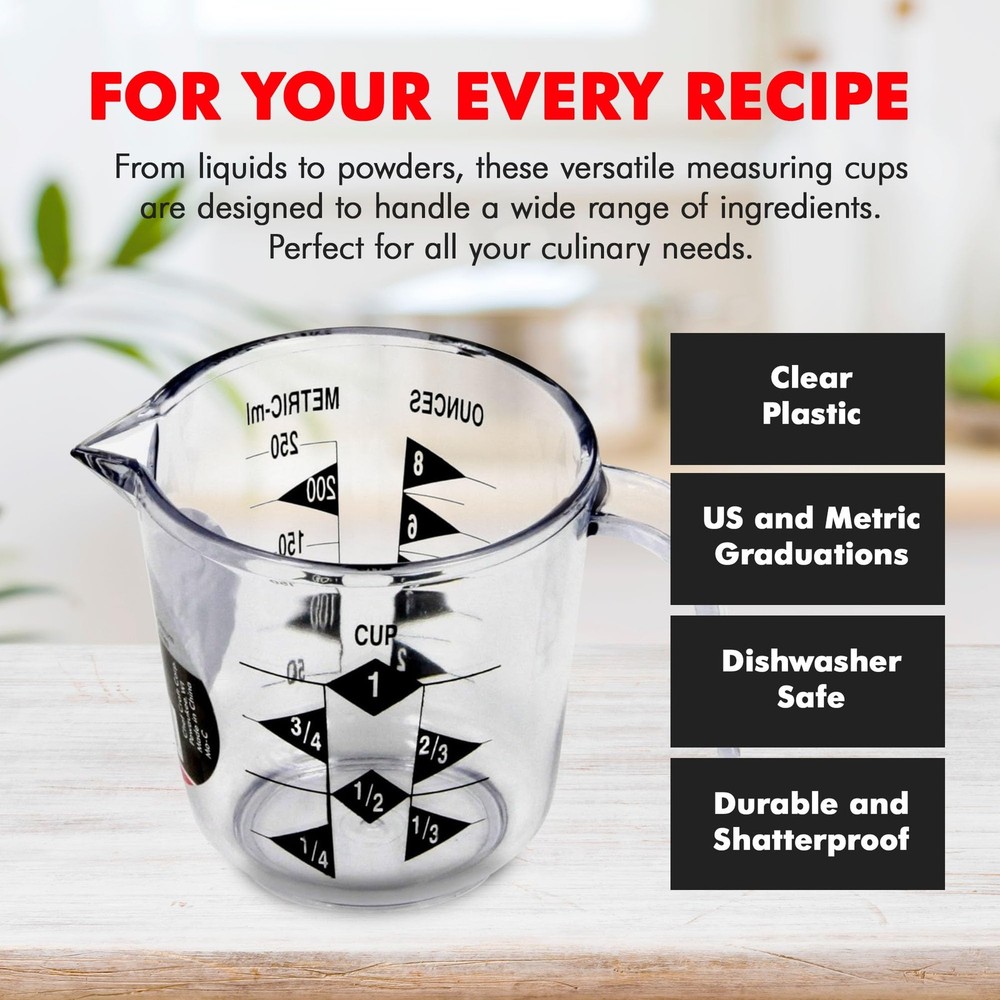 Chef Craft Select Plastic Measuring Cup, 1 Cup Capacity, Clear 1