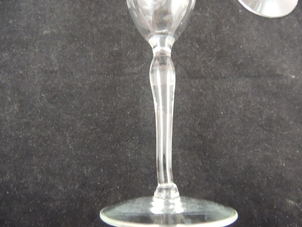 Unknown maker Water Goblet Etched Glass Optic Floral Etched