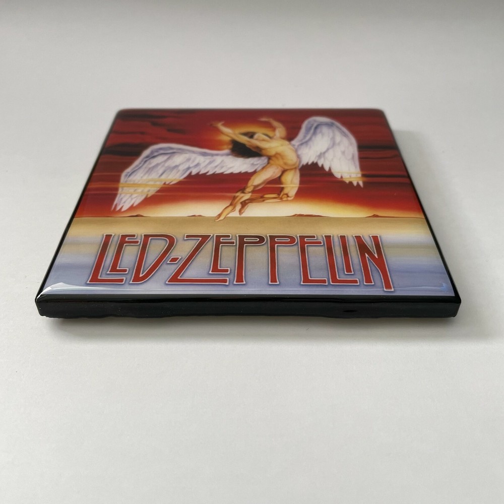 LED ZEPPELIN Swan Song COASTER Custom Ceramic Tile Barware Cork Back Art