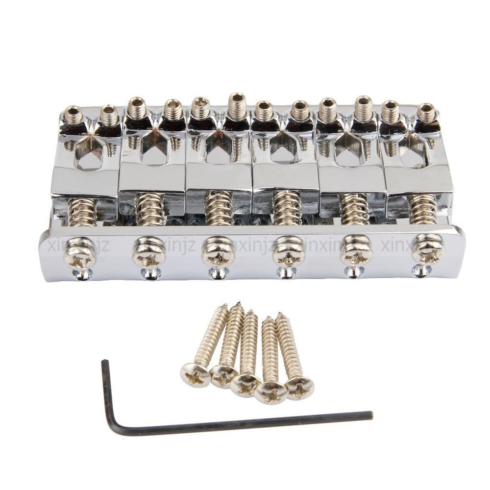 65mm 6 Saddle Hardtail Guitar Bridge Top Load Fixed Bridge