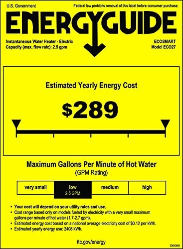 EcoSmart ECO 27 Tankless Water Heater, Electric, 27-kW - Quantity 1, 17 x 17 x 3