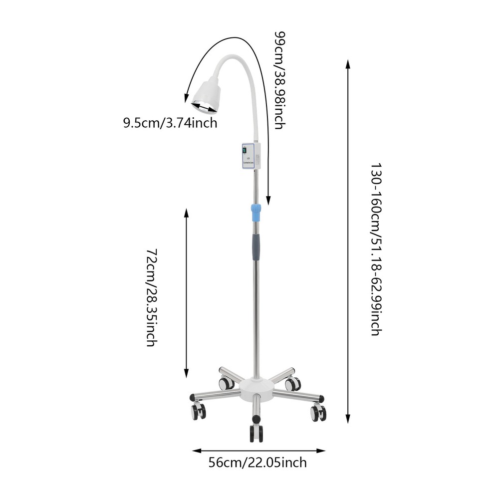 LED Examination Light Examination Lamp Mobile Adjustable Height Five-legged