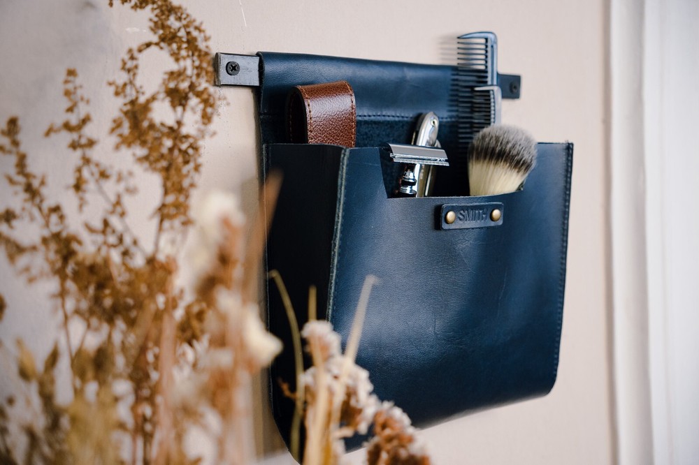 Medium Leather Wall Pocket Organizer