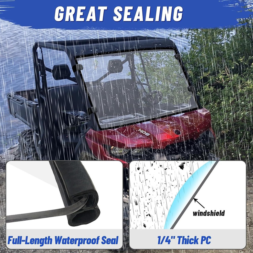 For Can Am Defender HD 5/8/10 2016-2025 Scratch-Resistant Front Windshield PC