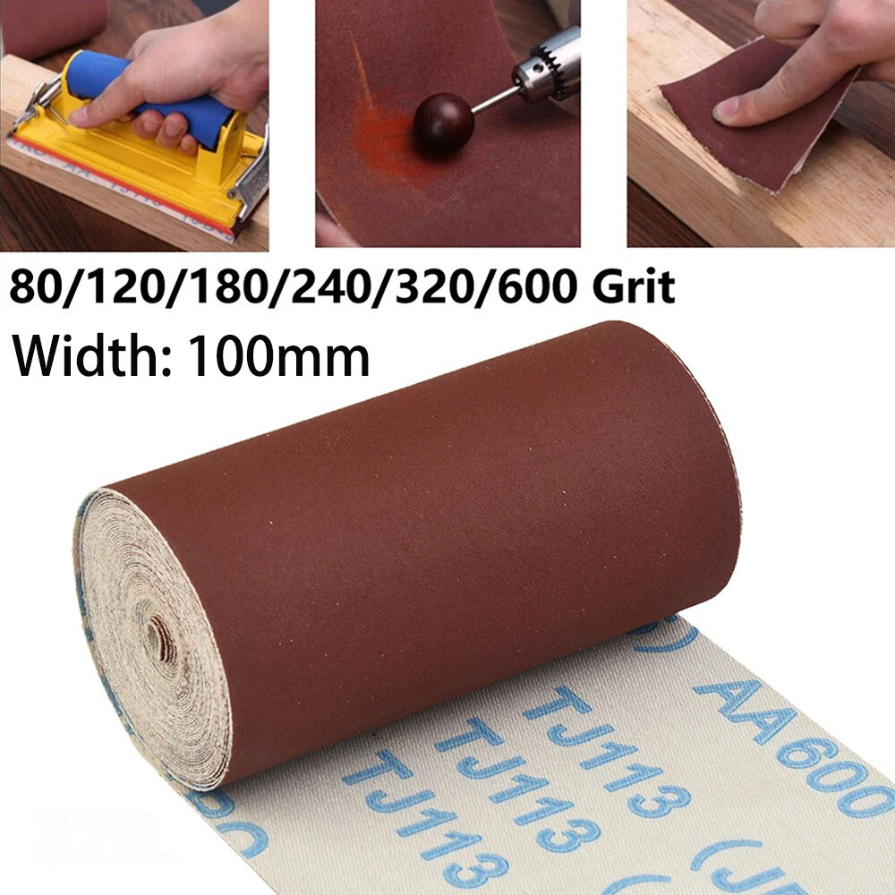 80-600 Grit Sandpaper Roll Emery Cloth Abrasive Sheets Sanding Strips Width 10cm