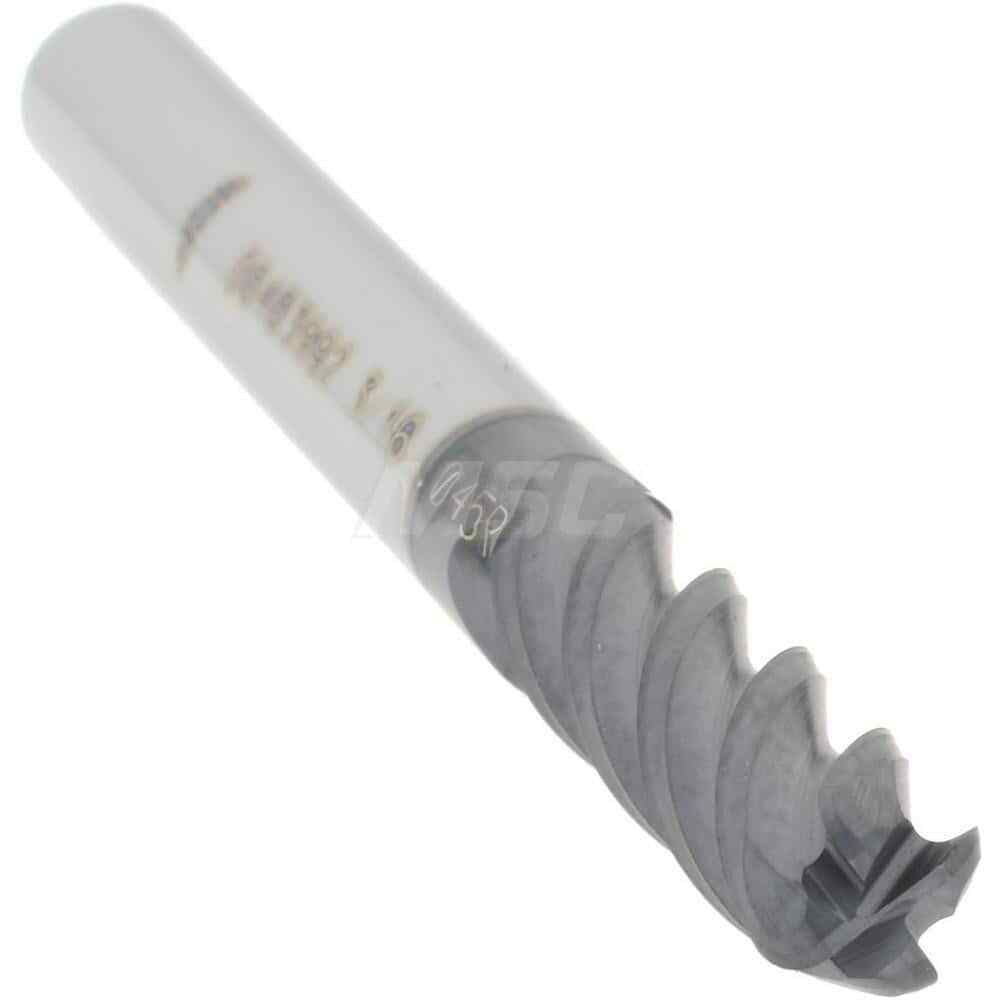 Accupro 3/16" Diam 4 Flute Single End Solid Carbide 0.045" Corner Radius End ...