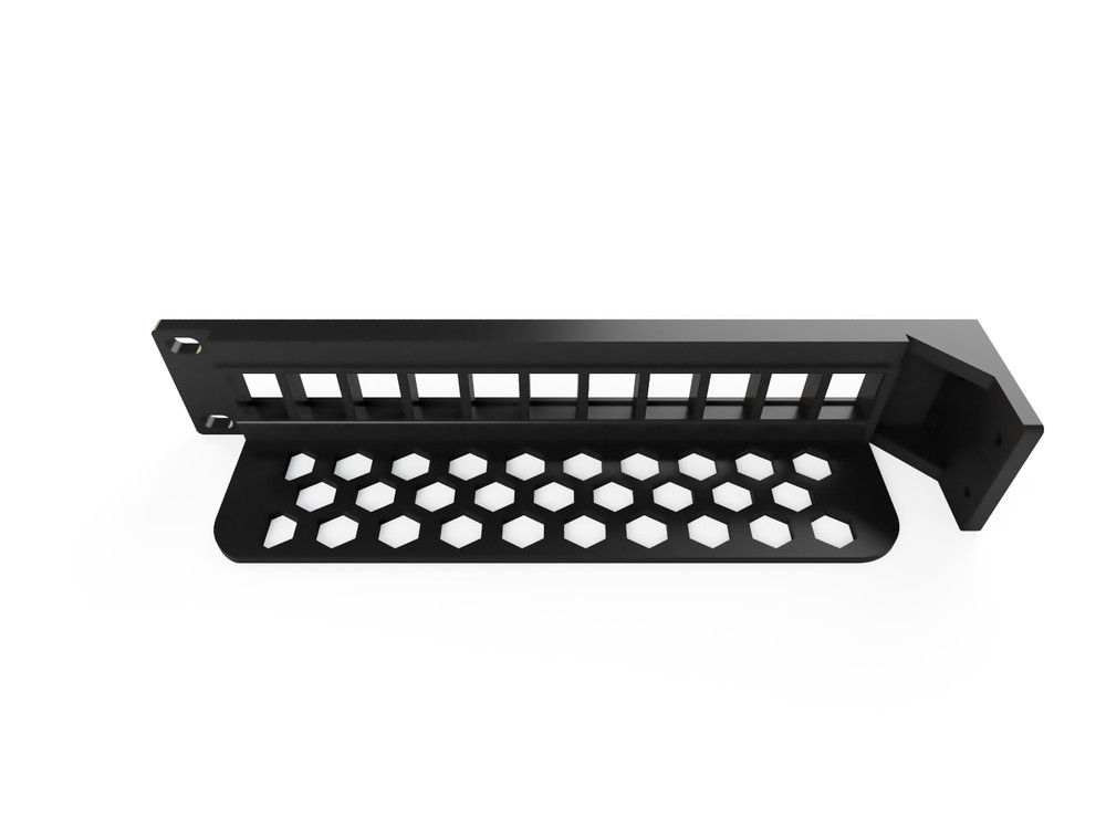19" Rack Mount Half Width Patch Panel - 11 Keystone, 1U (Modular)