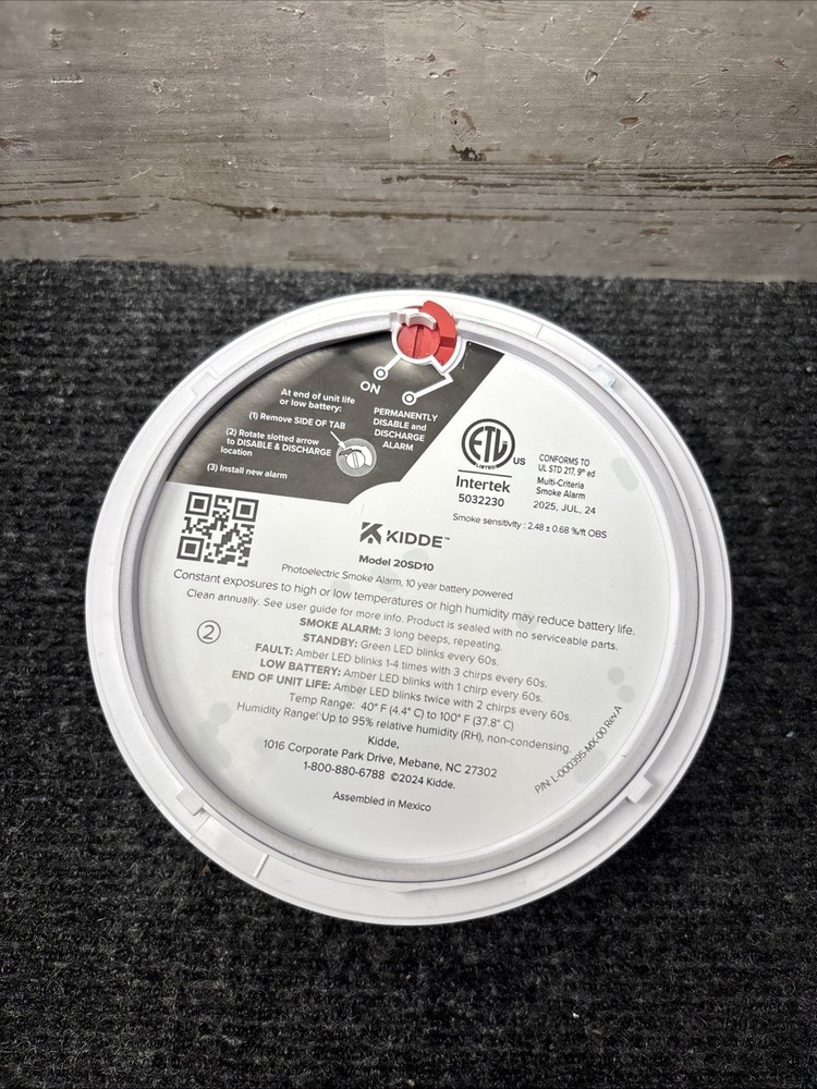 Kidde Detect Smoke Alarm Model 20SD10 - Open Box