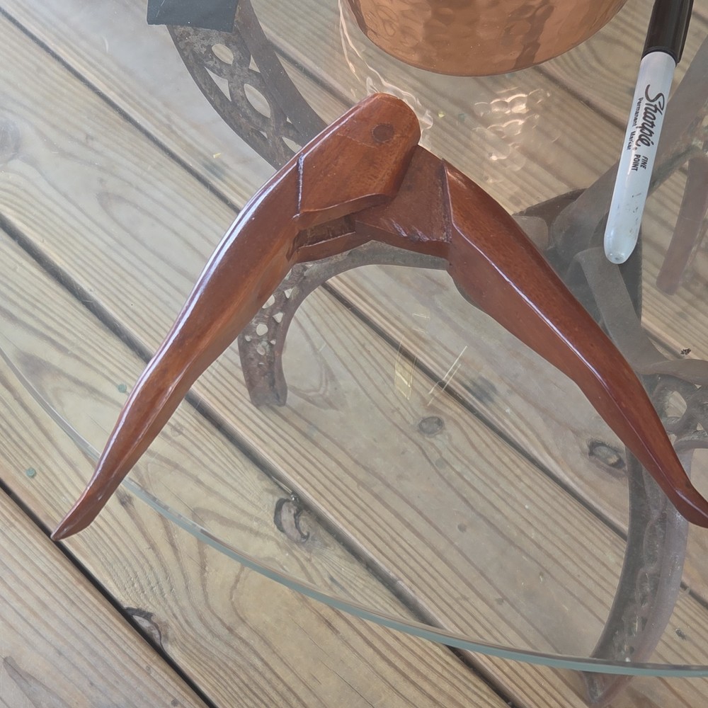 Wood Nut & Shell Cracker Vintage Retro Brown Handheld Nutcracker Tool