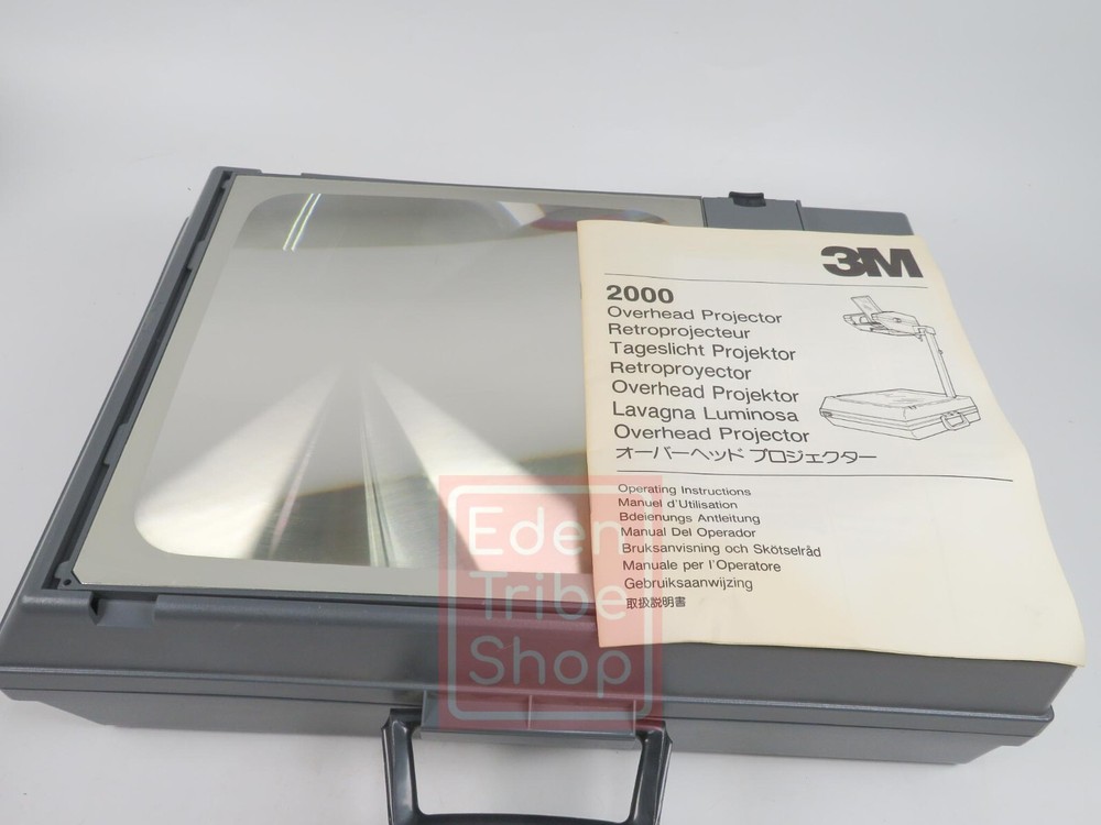3M Model 2000 AG Overhead Projector Briefcase Portable NEEDS BULB!