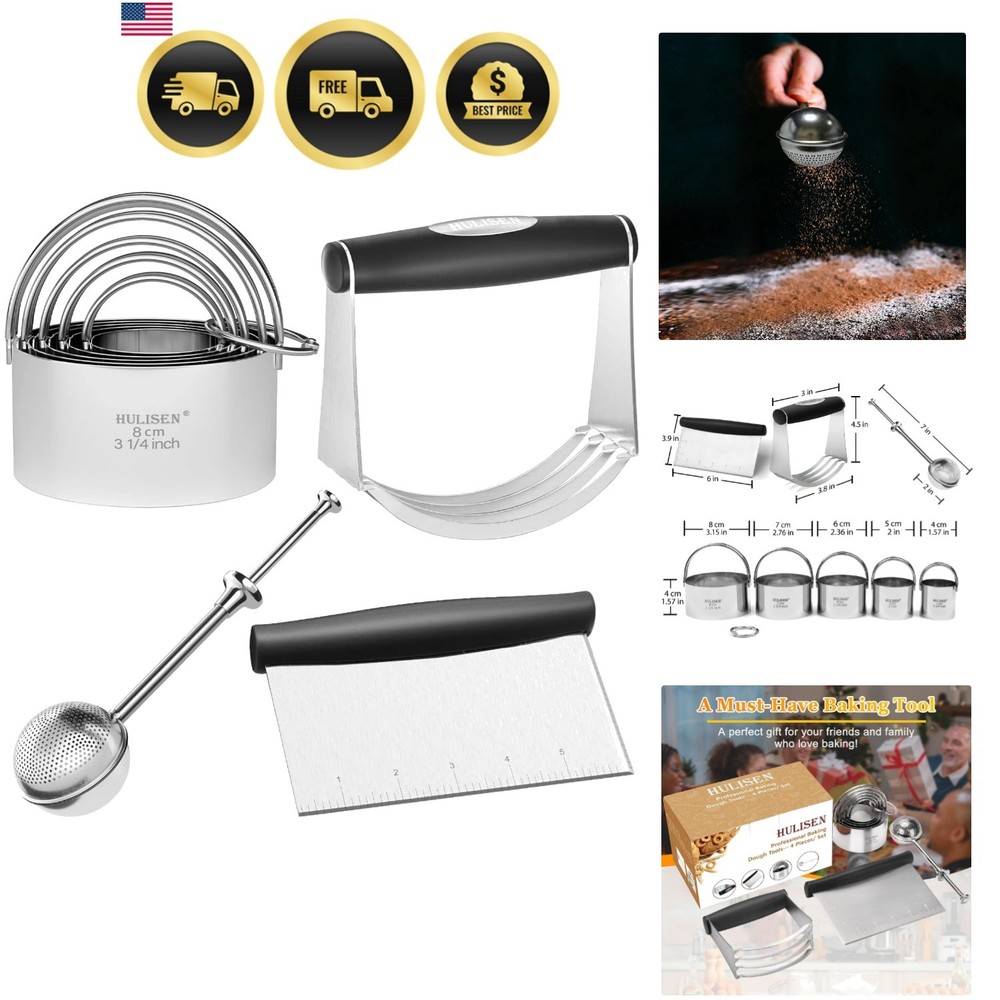 Biscuit Cutter Set Pastry Scraper Dough Blender Flour Duster Baking Tools