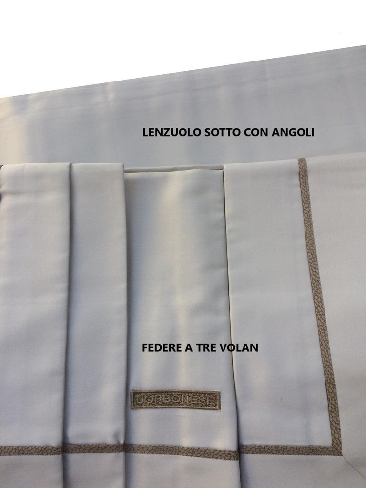 COMPLETE BORBONESE SATIN 100% COTTON SHEETS WITH OP PROFILE DOUBLE