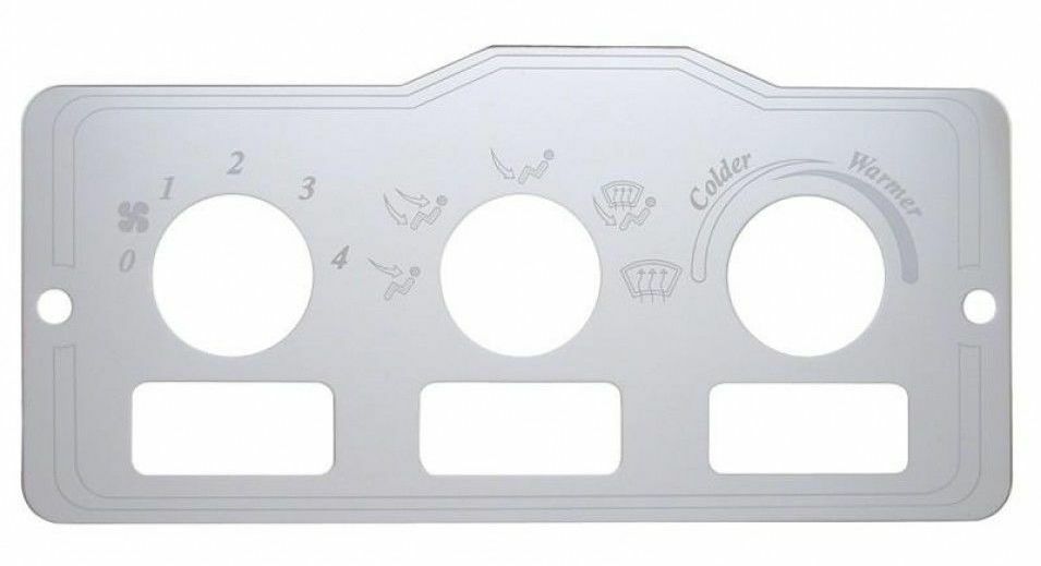 Peterbilt Stainless A/C Control Plate - 3 Square Opening